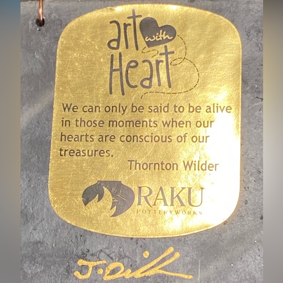 Raku Pottery Dreamcatcher Silhouette Hummingbird Tile - Picture 6 of 10